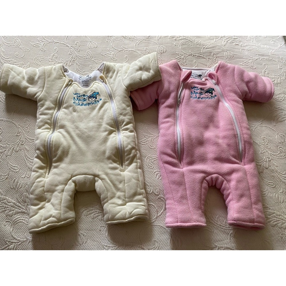 Woolino Sleep Sack Swaddle Baby Swaddle Girls 3-6 Mo 2 Lot Merlin's Magic Suit